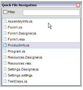 CodeRush使用教程十：快速文件导航（Quick File Navigation）