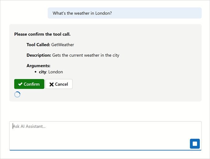 DevExpress示例：Blazor AI Chat — 确认工具调用