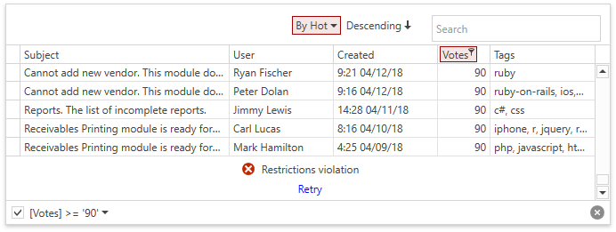 DevExpress WPF中文教程：Data Grid - 如何绑定到有限制的自定义服务（五）？